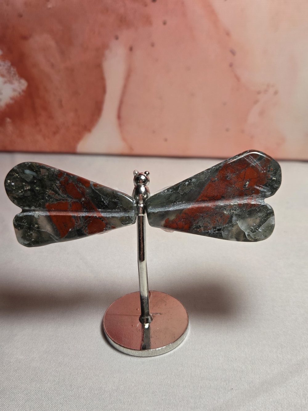 Handcrafted Dragonfly Jasper With Pyrite Inclusuons Home/Desk Decor